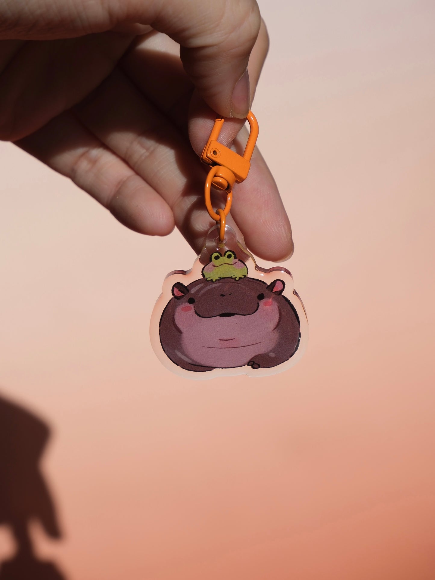 Moo Deng 3 acrylic key charm