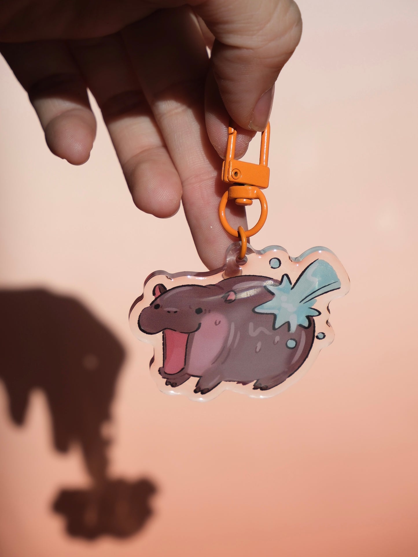 Moo Deng 1 acrylic key charm