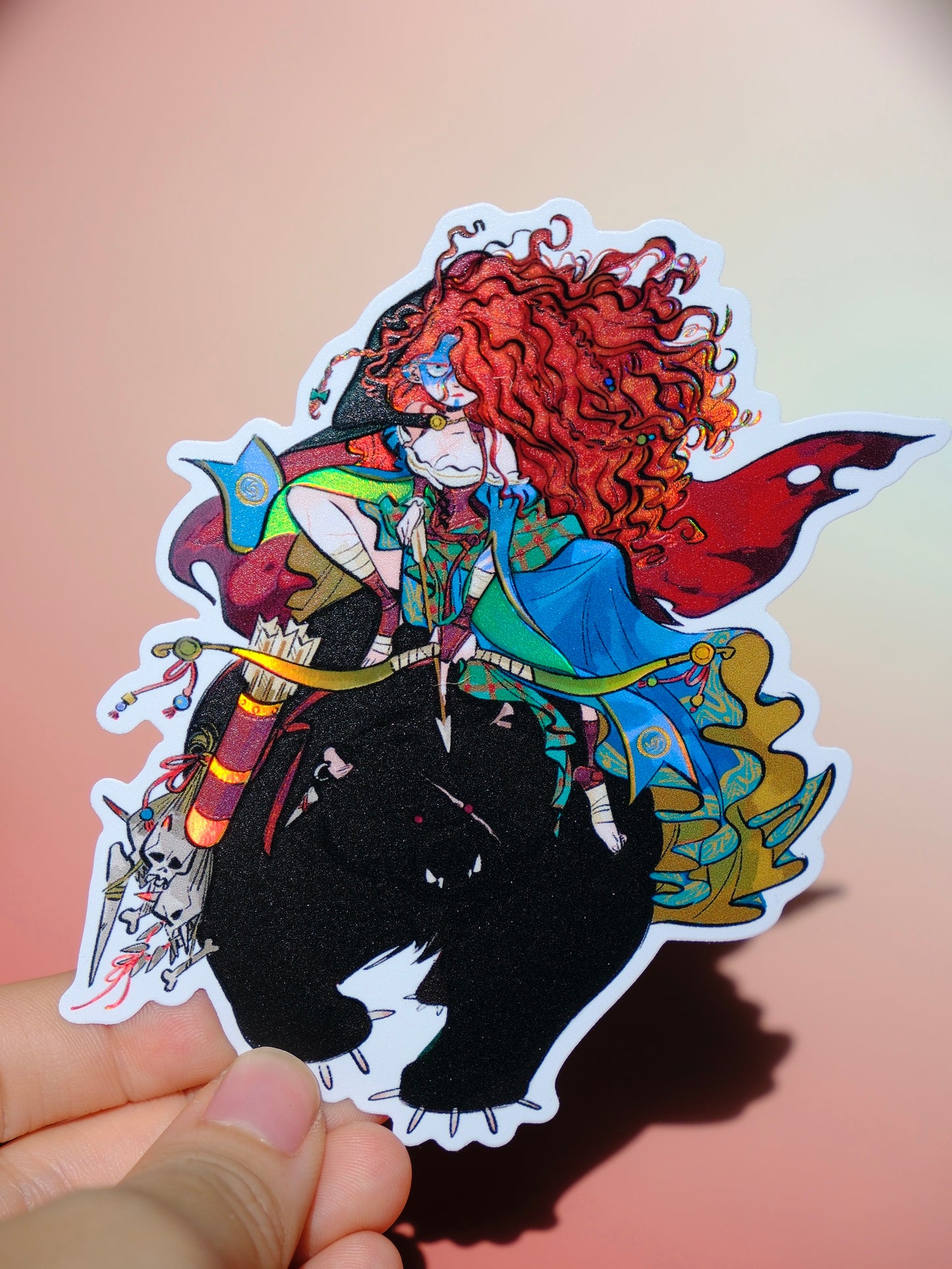 Bad Girls Club holographic sticker: Bear Rider Merida