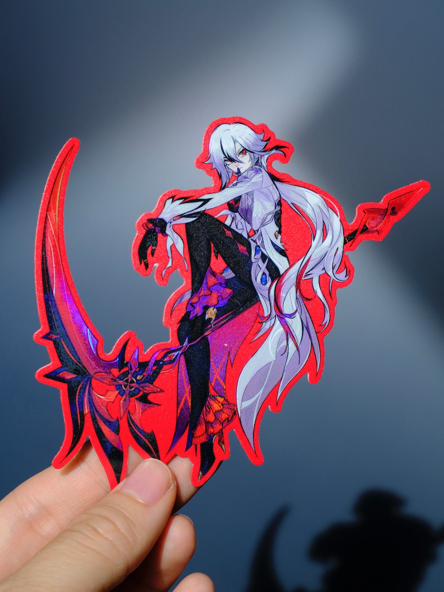 Genshin Impact holographic sticker: Arlecchino