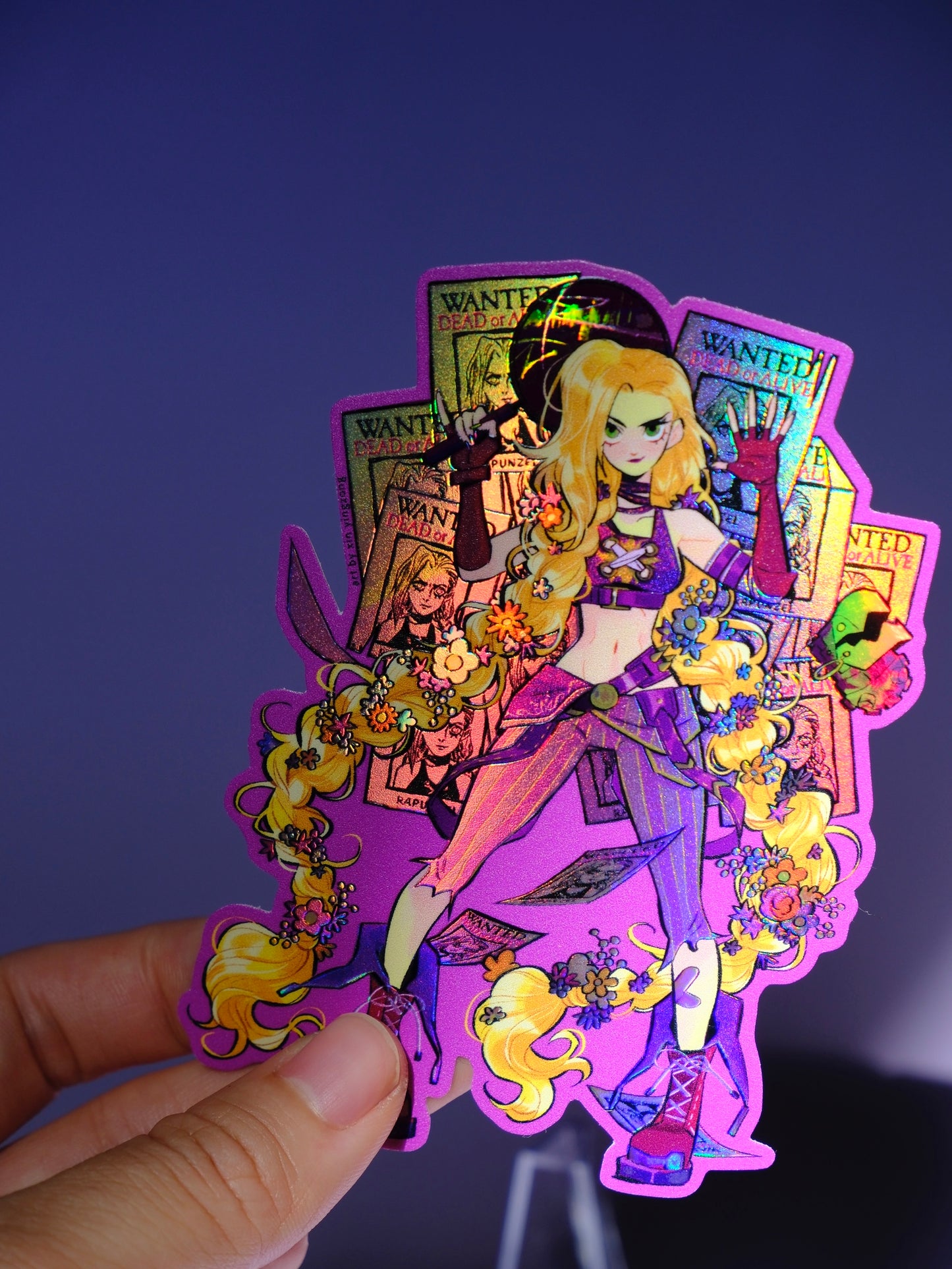Bad Girls Club holographic sticker: Rapunzel X Jinx