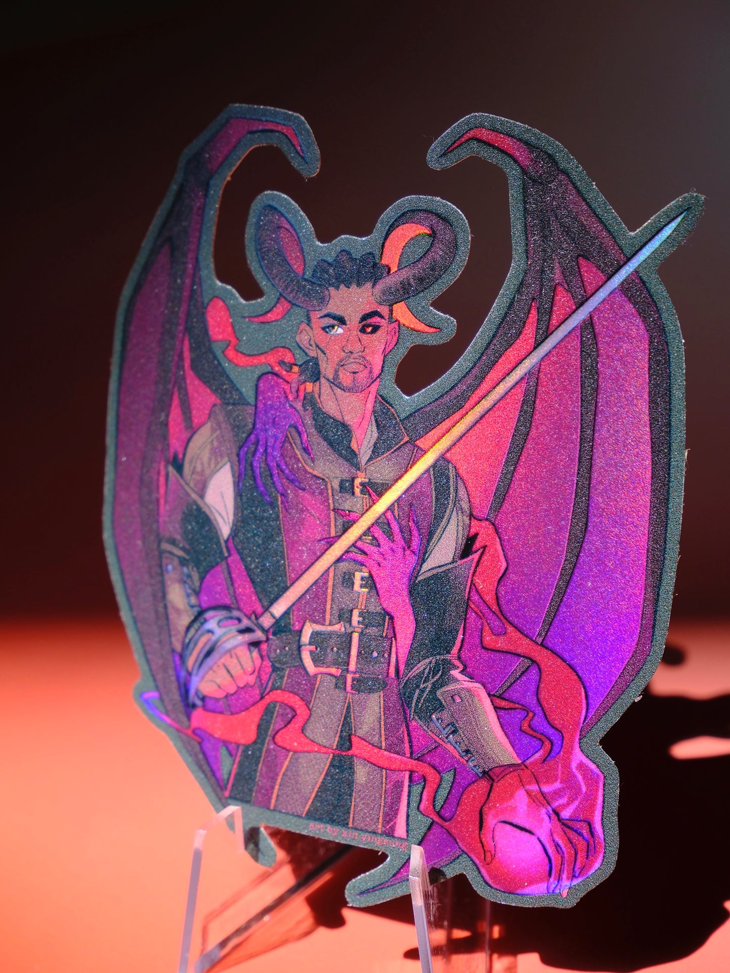 BG3 holographic sticker: Wyll