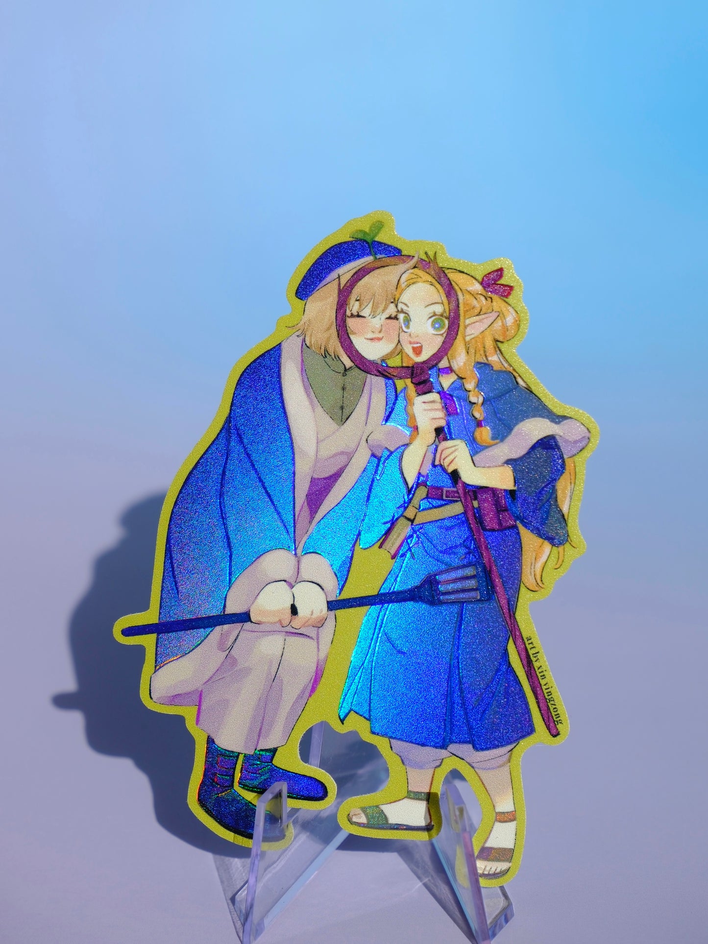 Dungeon Meshi holographic sticker: F&M