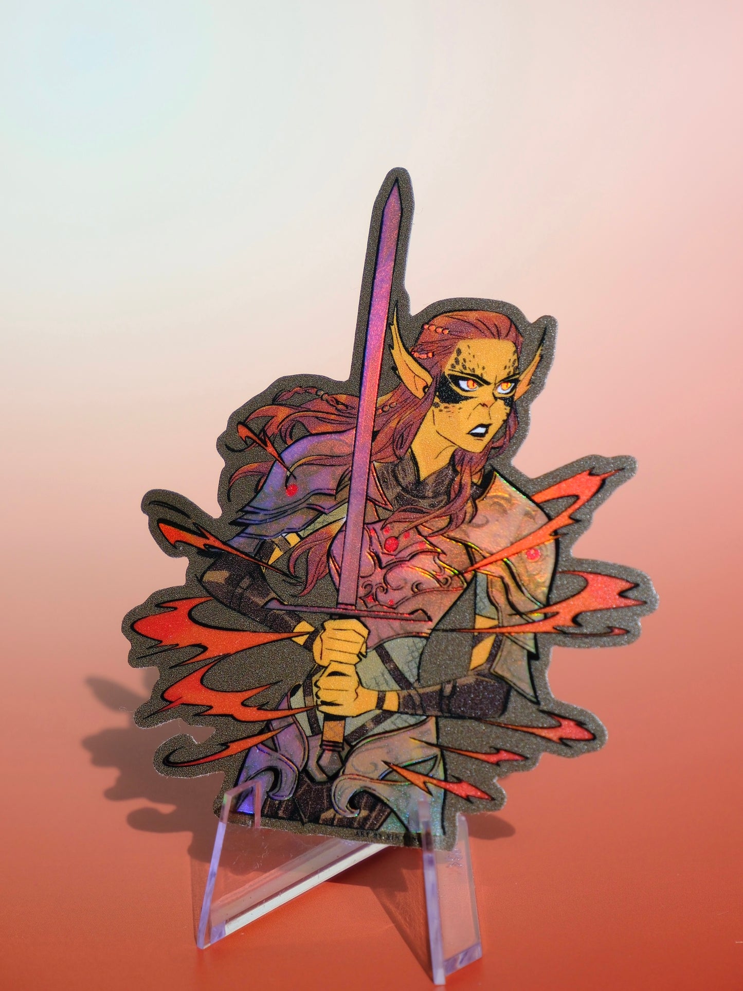 BG3 holographic sticker: Lae'zel