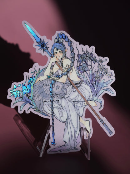 Girl with Sword holographic sticker: Shadowheart