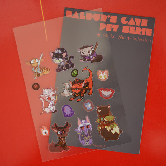 Transparent sticker sheet - Baldur's Pet