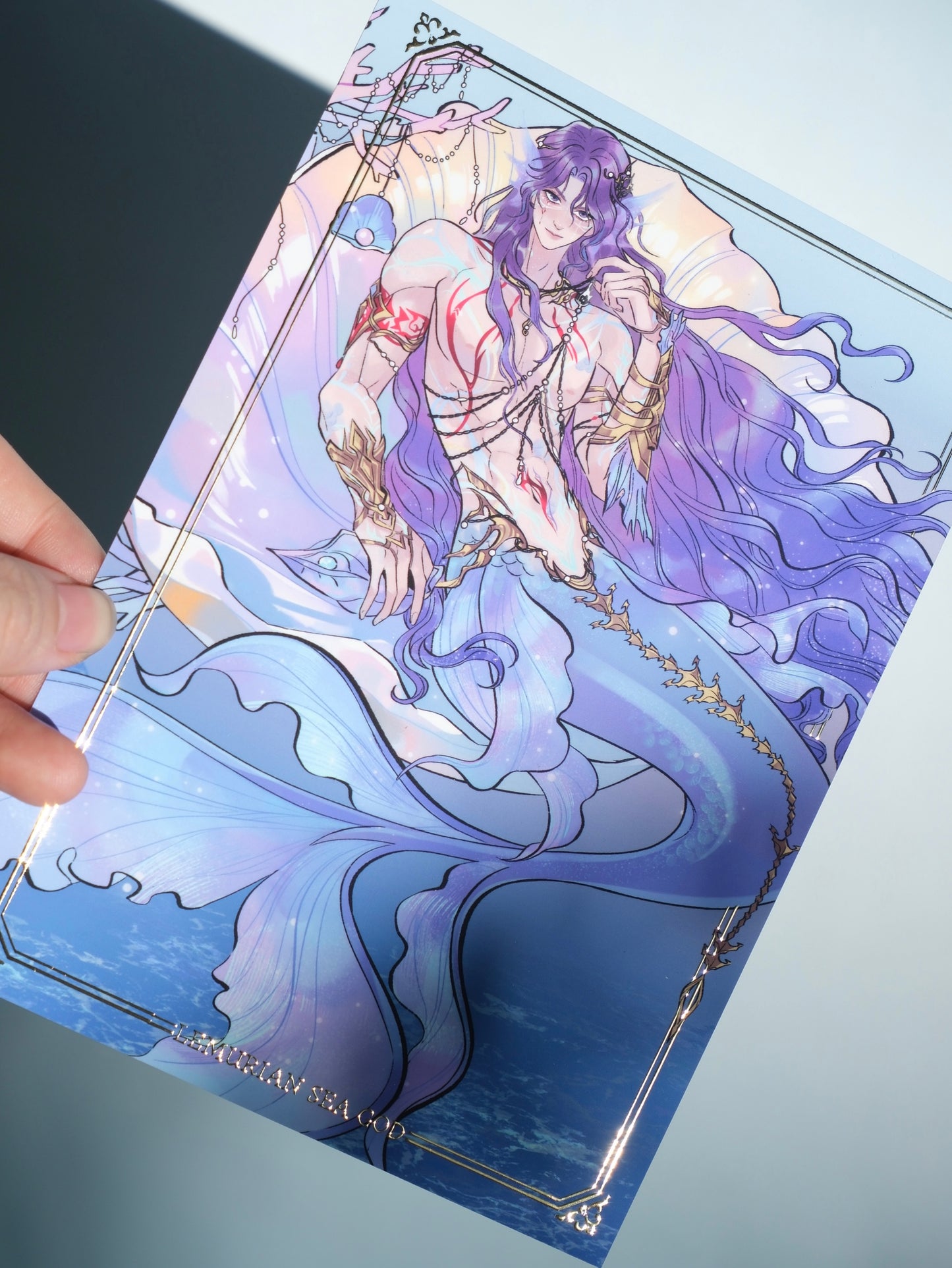 LADS Sea God Rafeyel foiled post card