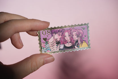 Mira & Abby & Romance 08 foiled stamp sticker