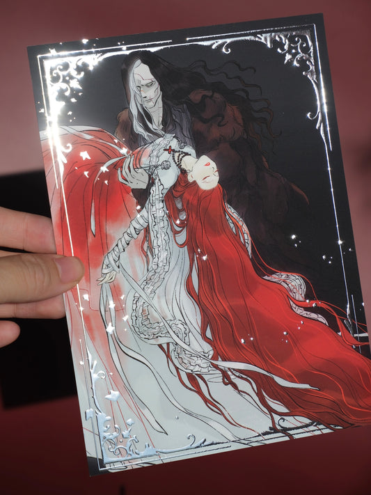 Frankenstein foiled post card