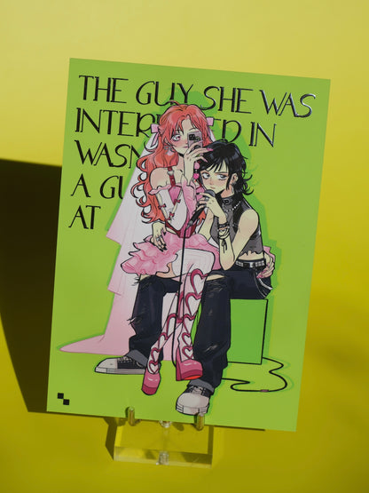 Green Yuri foiled post card
