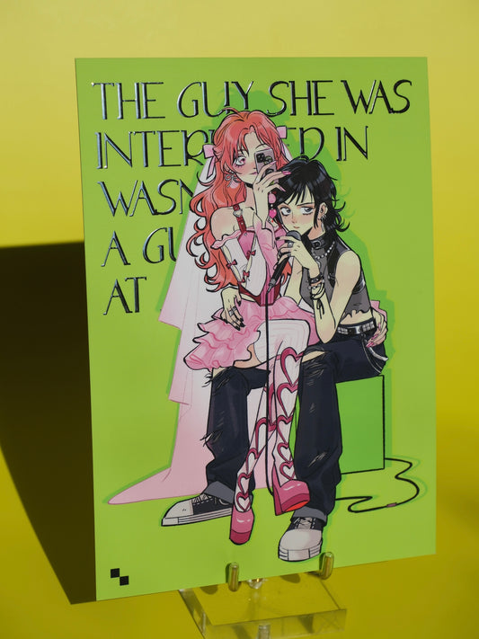 Green Yuri foiled post card