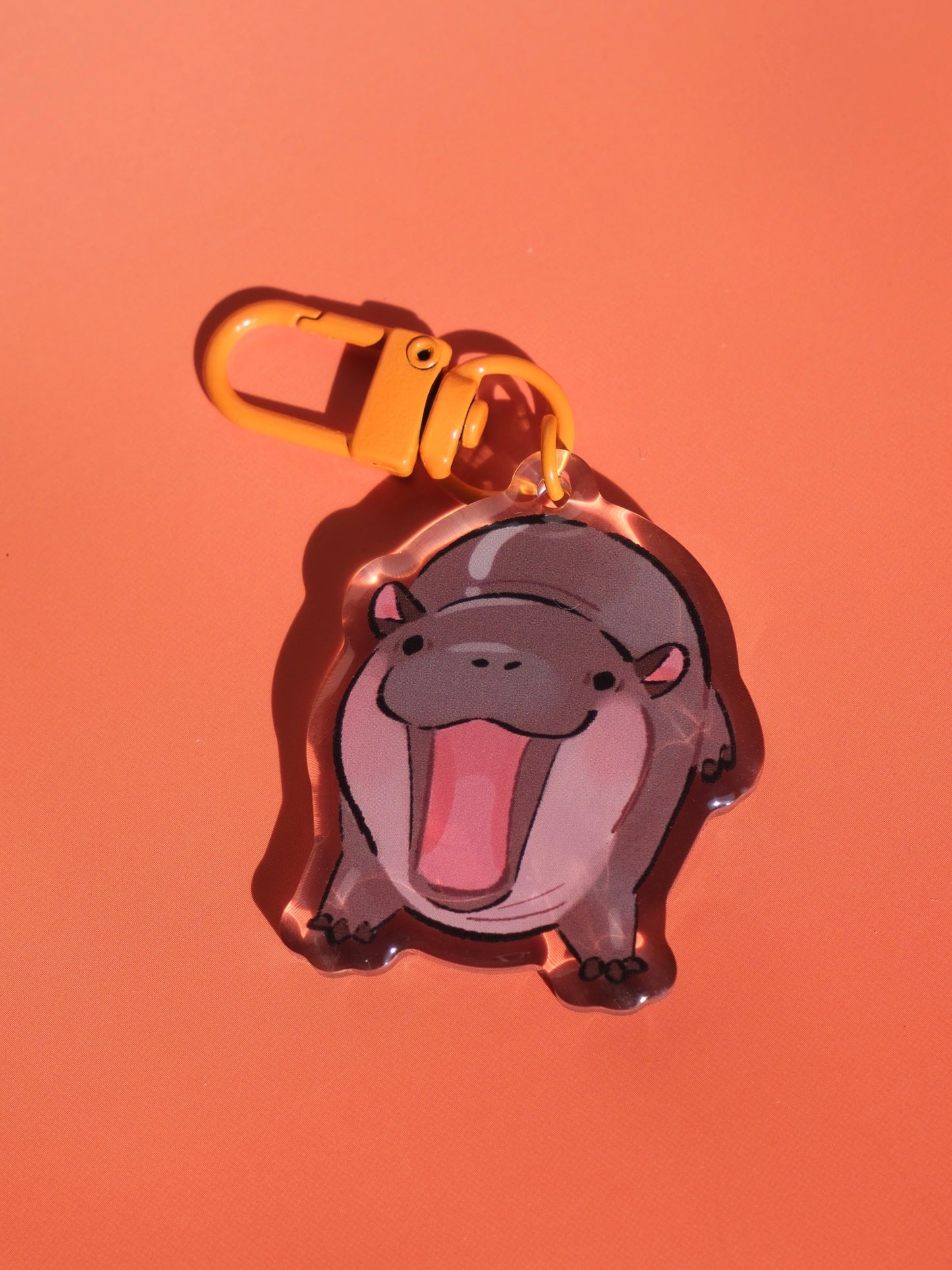 Moo Deng 4 acrylic key charm
