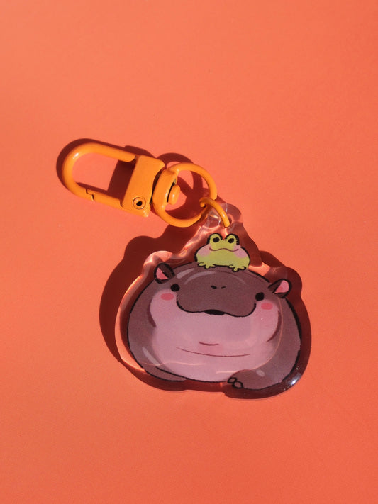 Moo Deng 3 acrylic key charm