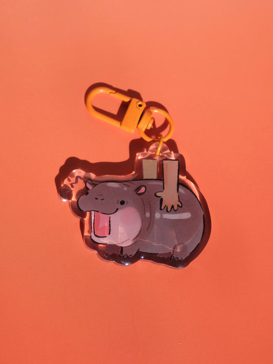 Moo Deng 2 acrylic key charm