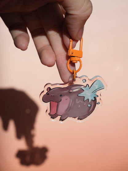 Moo Deng 1 acrylic key charm