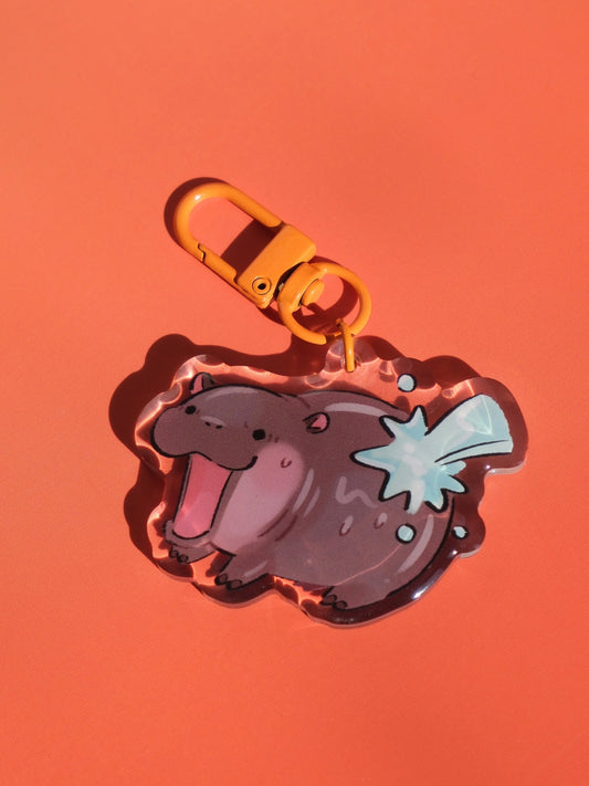 Moo Deng 1 acrylic key charm