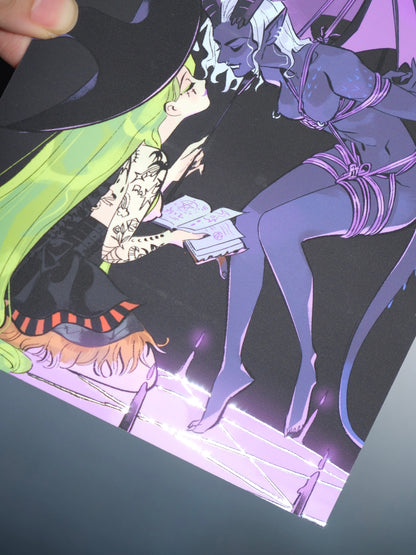 Molly and VV foiled post card