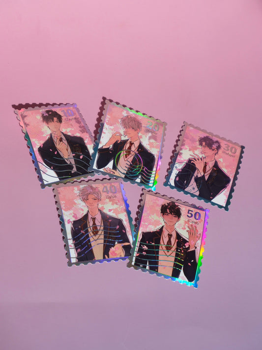 LADS sakura collection foiled stamp sticker set