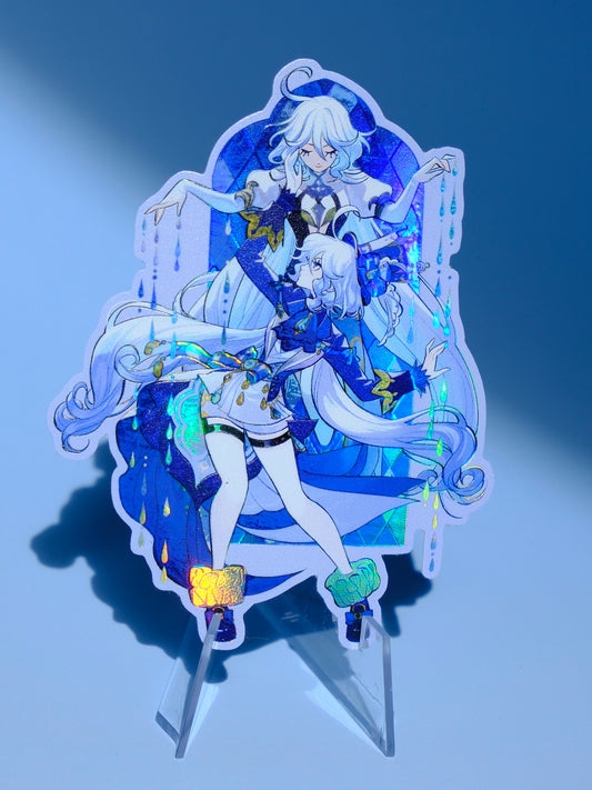 Genshin Impact holographic sticker: Furina