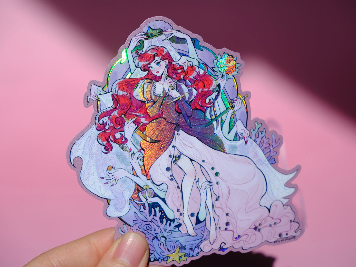 Bad Girls Club holographic sticker: Ariel & Sisters