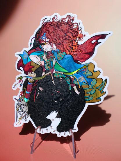 Bad Girls Club holographic sticker: Bear Rider Merida