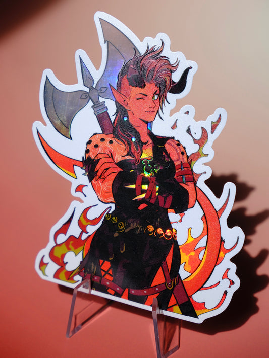 BG3 holographic sticker: Karlach
