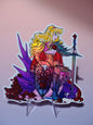 Girl with Sword holographic sticker: Dragon Slayer Aurora