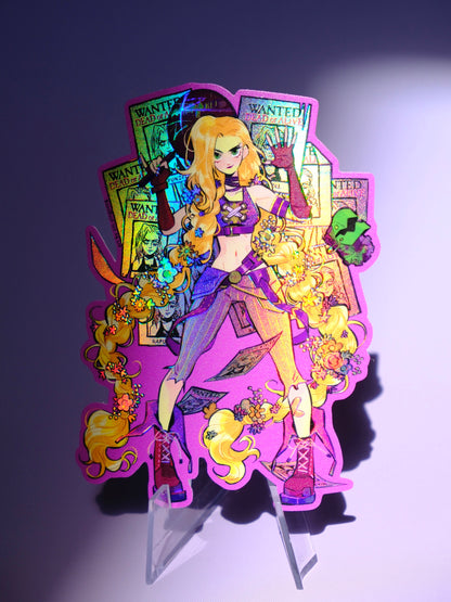 Bad Girls Club holographic sticker: Rapunzel X Jinx