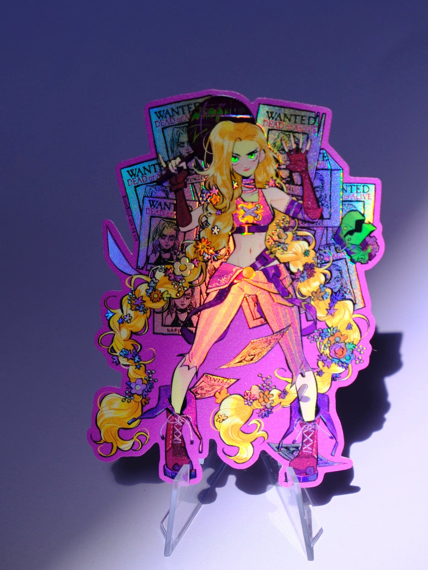 Bad Girls Club holographic sticker: Rapunzel X Jinx