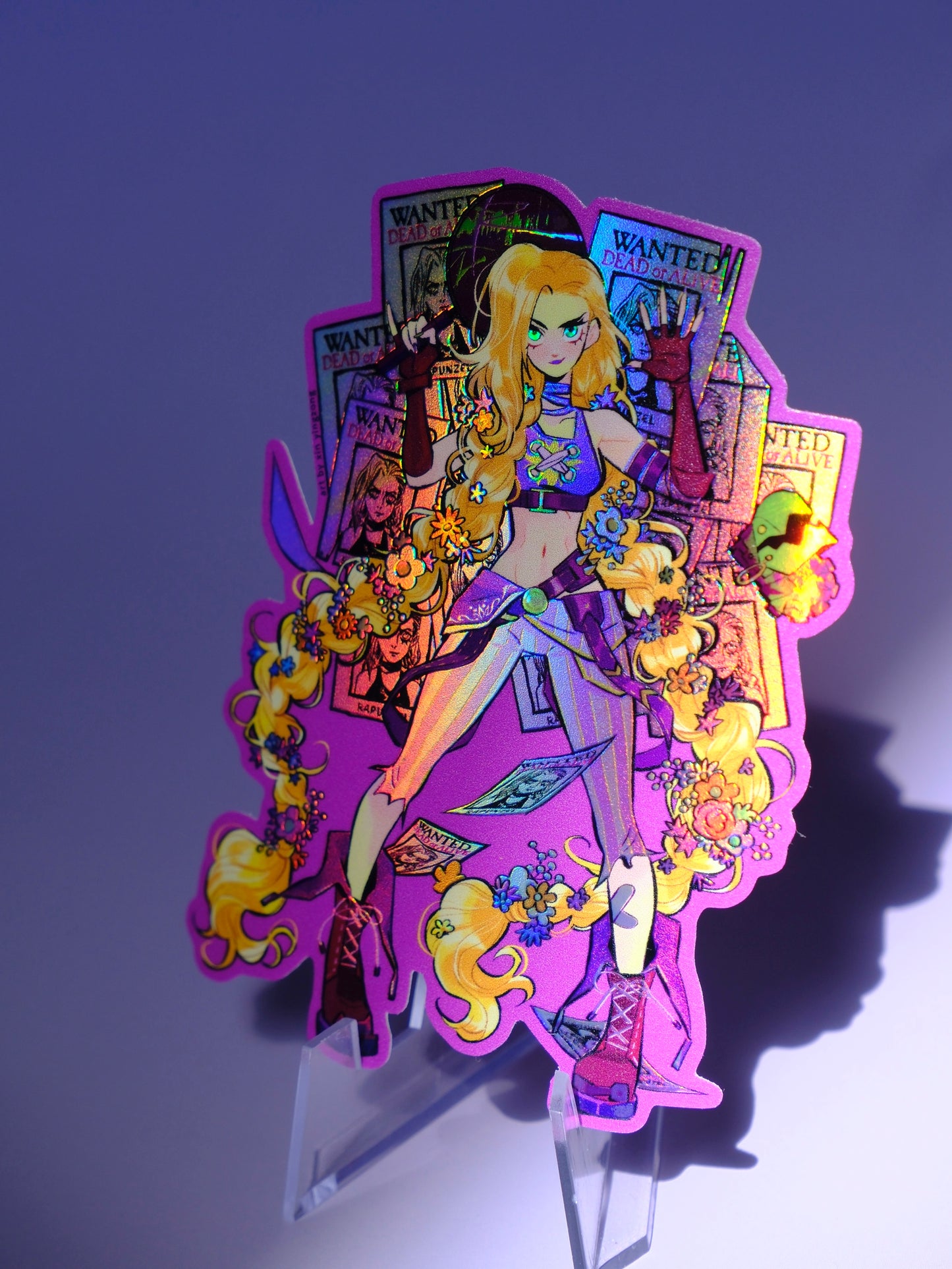 Bad Girls Club holographic sticker: Rapunzel X Jinx