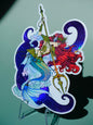 Girl with Sword holographic sticker: Ariel the Queen of the Sea