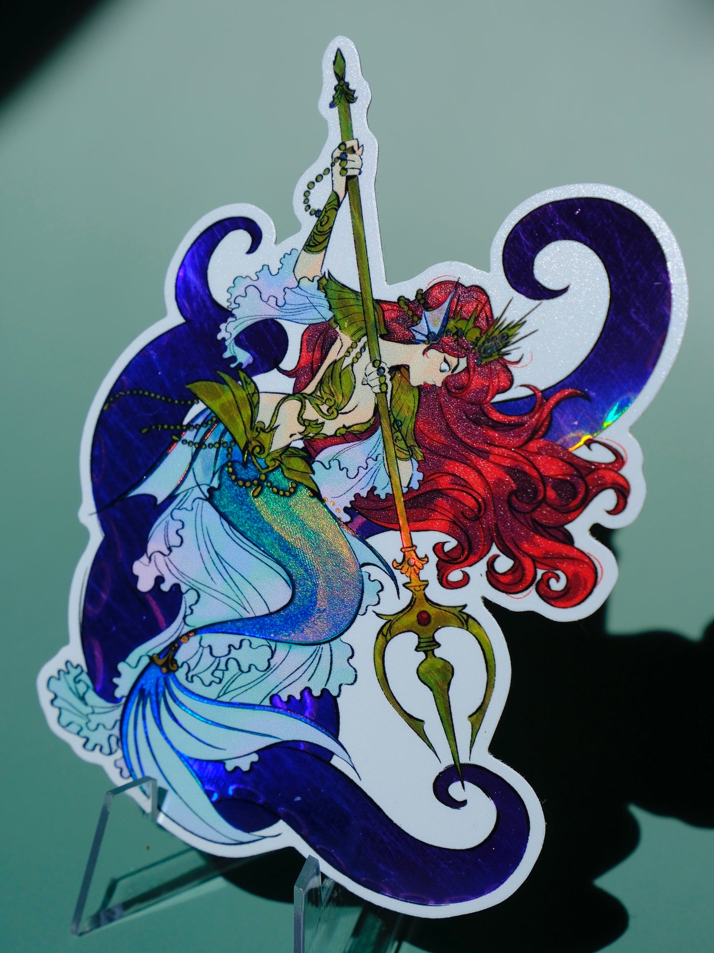 Girl with Sword holographic sticker: Ariel the Queen of the Sea