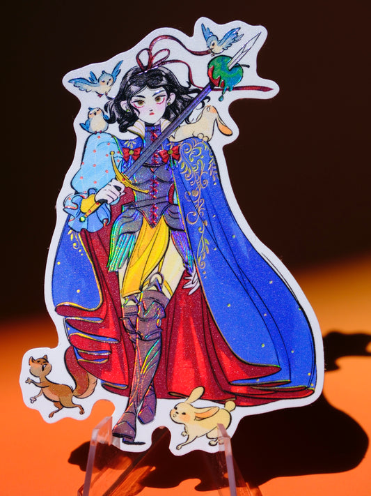 Girl with Sword holographic sticker: Snow White
