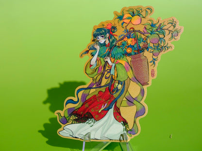 The Apothecary Diaries holographic sticker: Maomao & peach