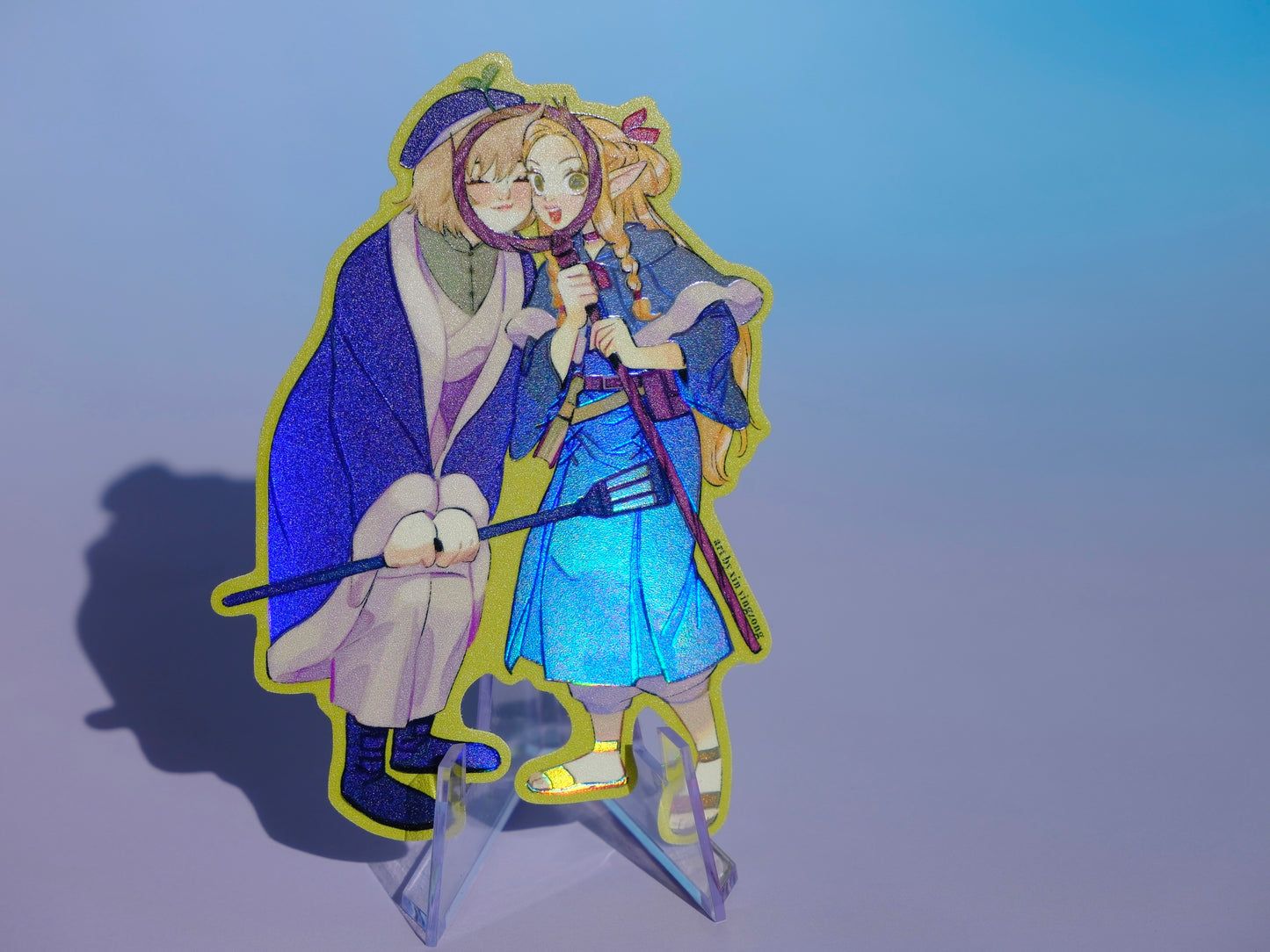 Dungeon Meshi holographic sticker: F&M
