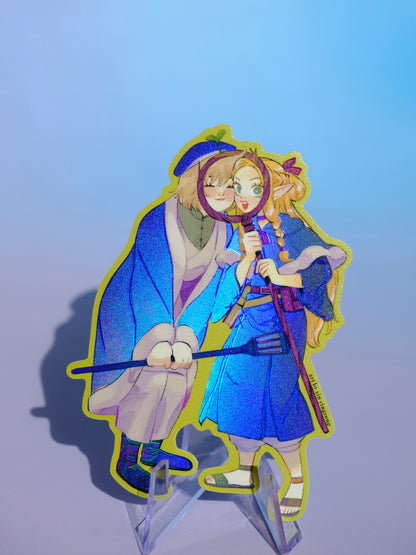 Dungeon Meshi holographic sticker: F&M