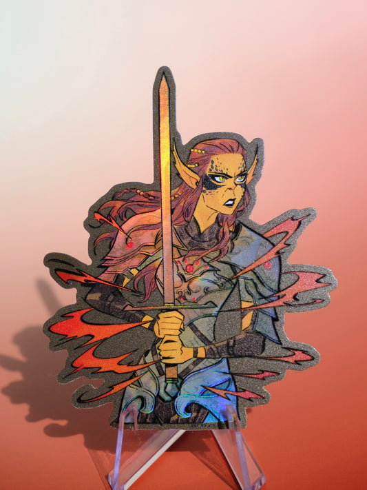 BG3 holographic sticker: Lae'zel