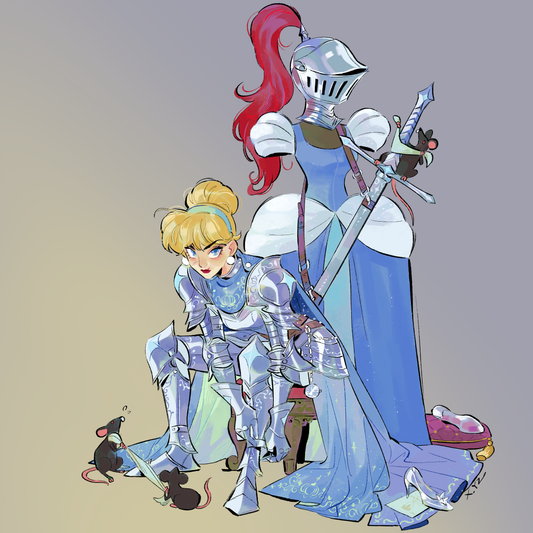 Girl with Sword - Knight Cindy art print