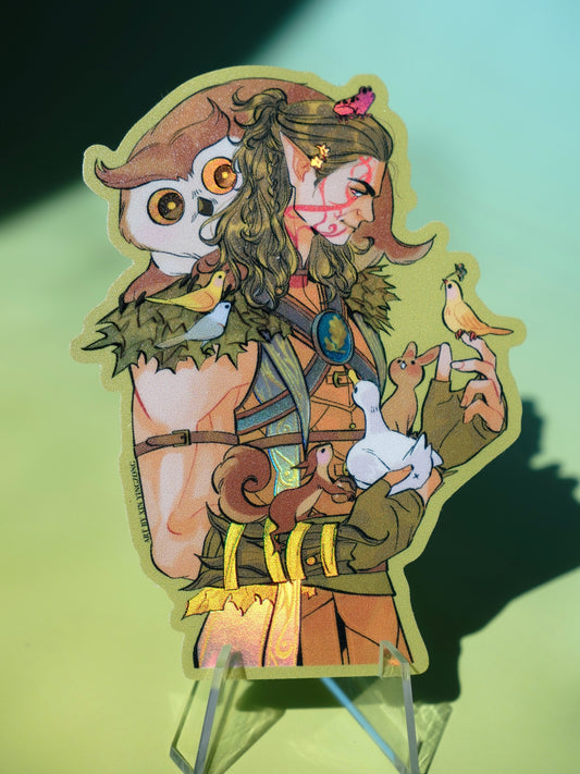 BG3 holographic sticker: Halsin