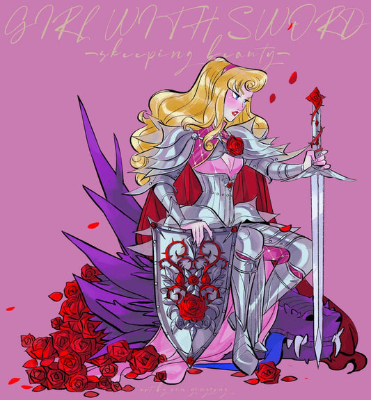 Girl with Sword - Aurora art print